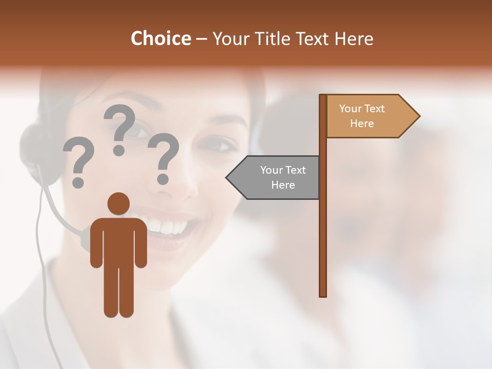 A Woman Wearing A Headset And Smiling For The Camera PowerPoint Template