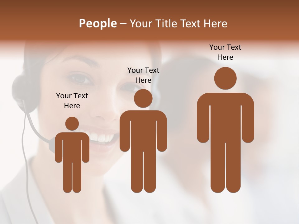 A Woman Wearing A Headset And Smiling For The Camera PowerPoint Template