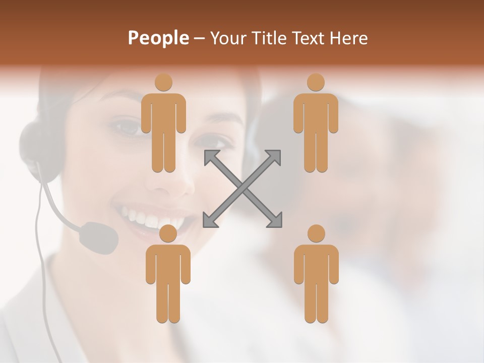 A Woman Wearing A Headset And Smiling For The Camera PowerPoint Template