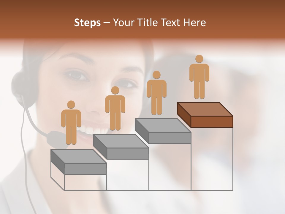 A Woman Wearing A Headset And Smiling For The Camera PowerPoint Template