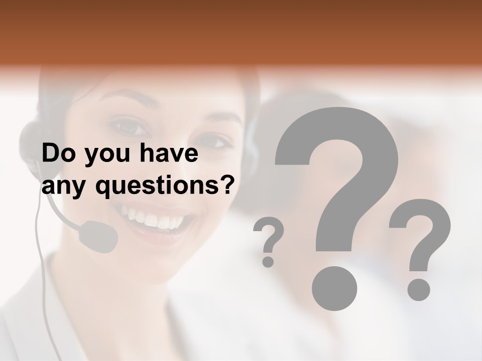 A Woman Wearing A Headset And Smiling For The Camera PowerPoint Template