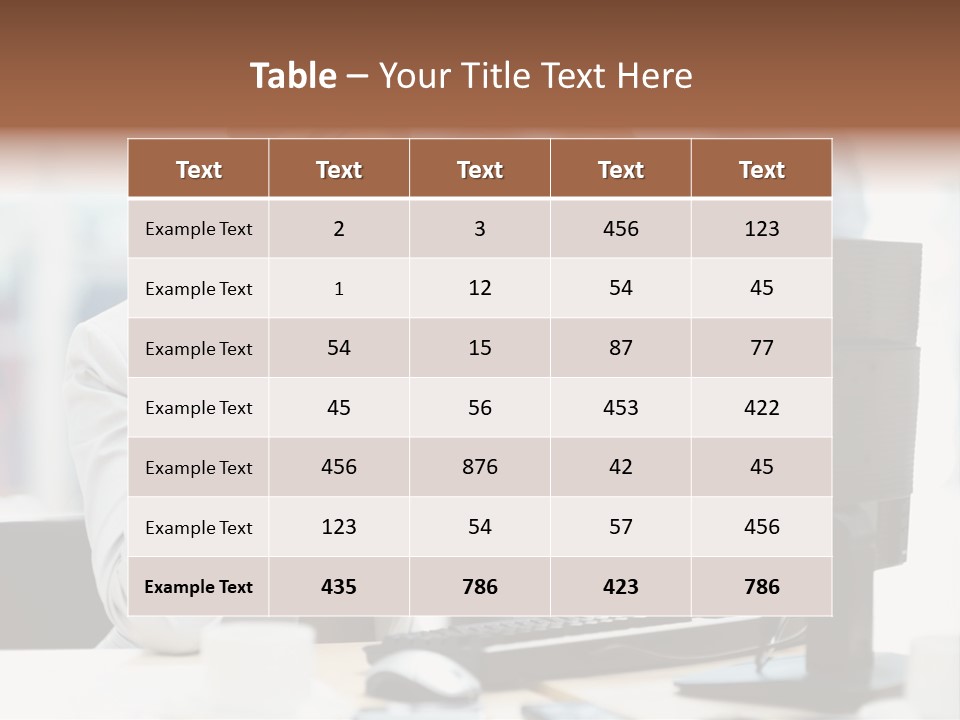 A Woman Sitting At A Desk In Front Of A Computer PowerPoint Template