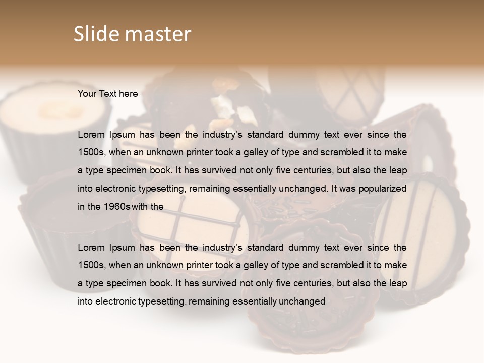 A Pile Of Chocolates Sitting On Top Of Each Other PowerPoint Template