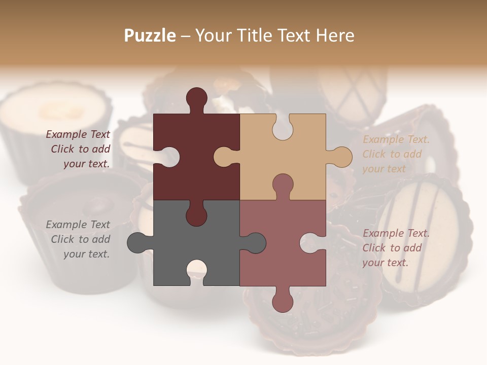 A Pile Of Chocolates Sitting On Top Of Each Other PowerPoint Template