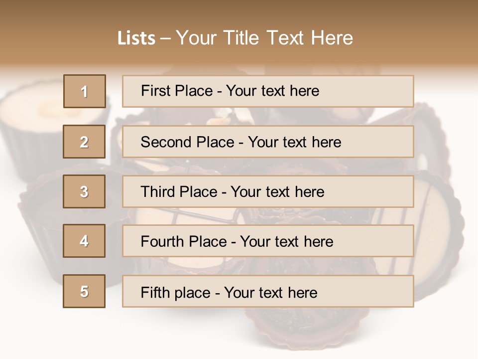 A Pile Of Chocolates Sitting On Top Of Each Other PowerPoint Template