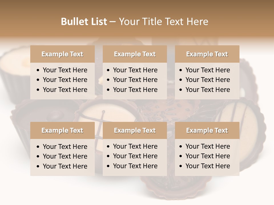 A Pile Of Chocolates Sitting On Top Of Each Other PowerPoint Template