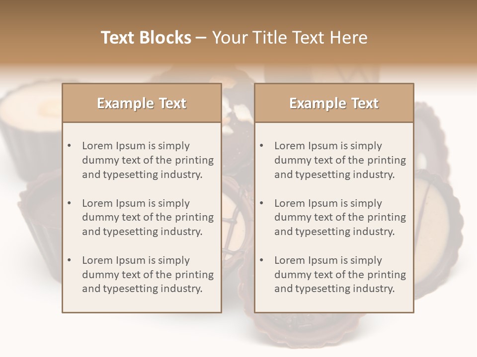 A Pile Of Chocolates Sitting On Top Of Each Other PowerPoint Template