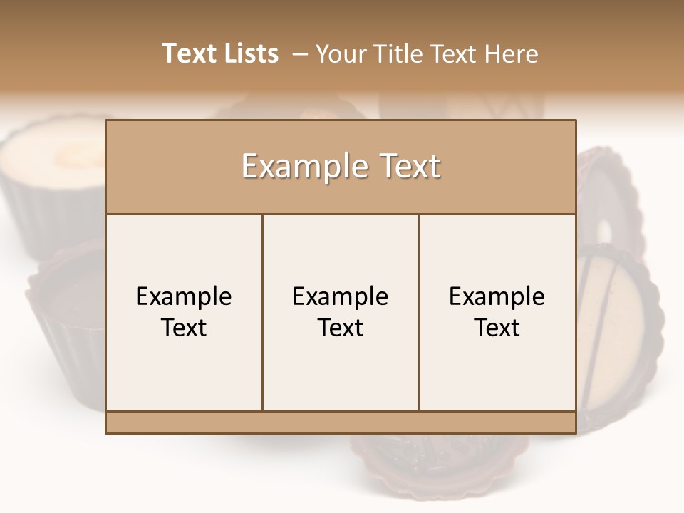 A Pile Of Chocolates Sitting On Top Of Each Other PowerPoint Template