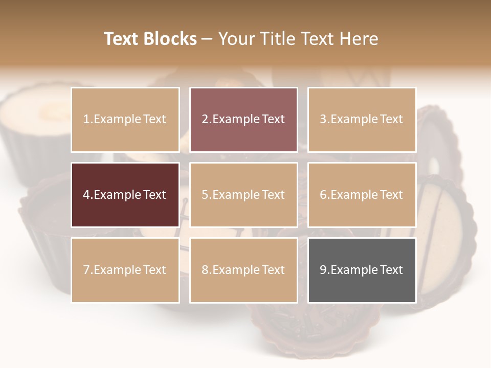 A Pile Of Chocolates Sitting On Top Of Each Other PowerPoint Template