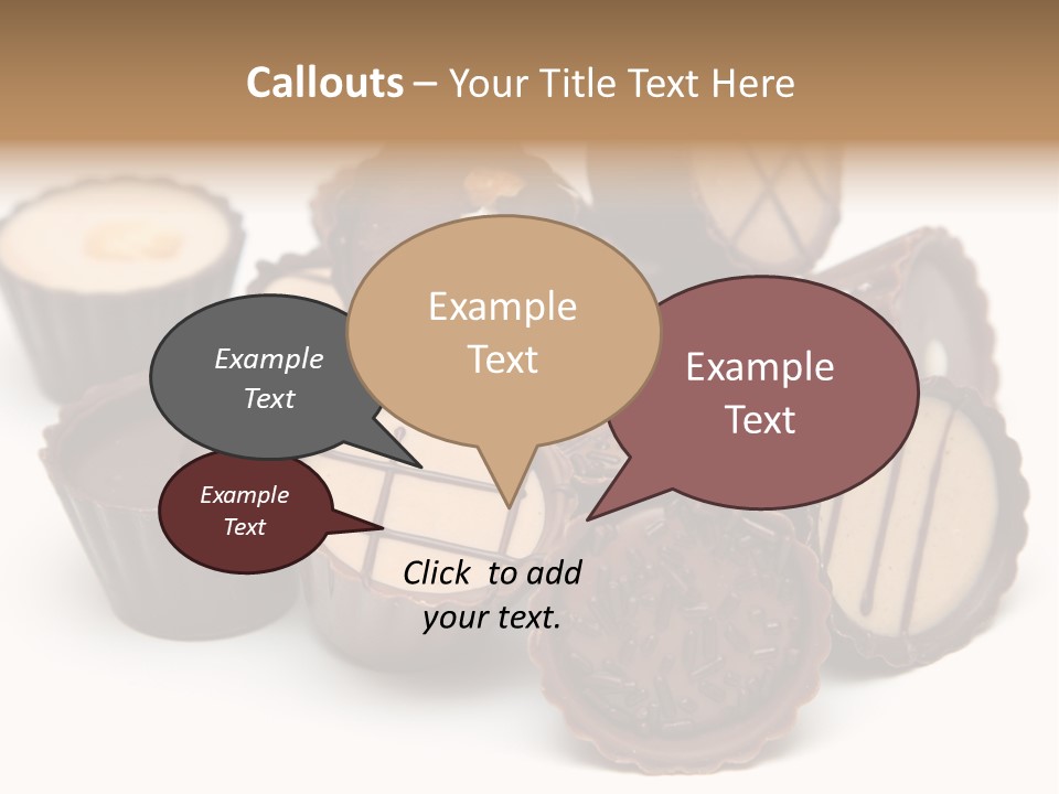 A Pile Of Chocolates Sitting On Top Of Each Other PowerPoint Template