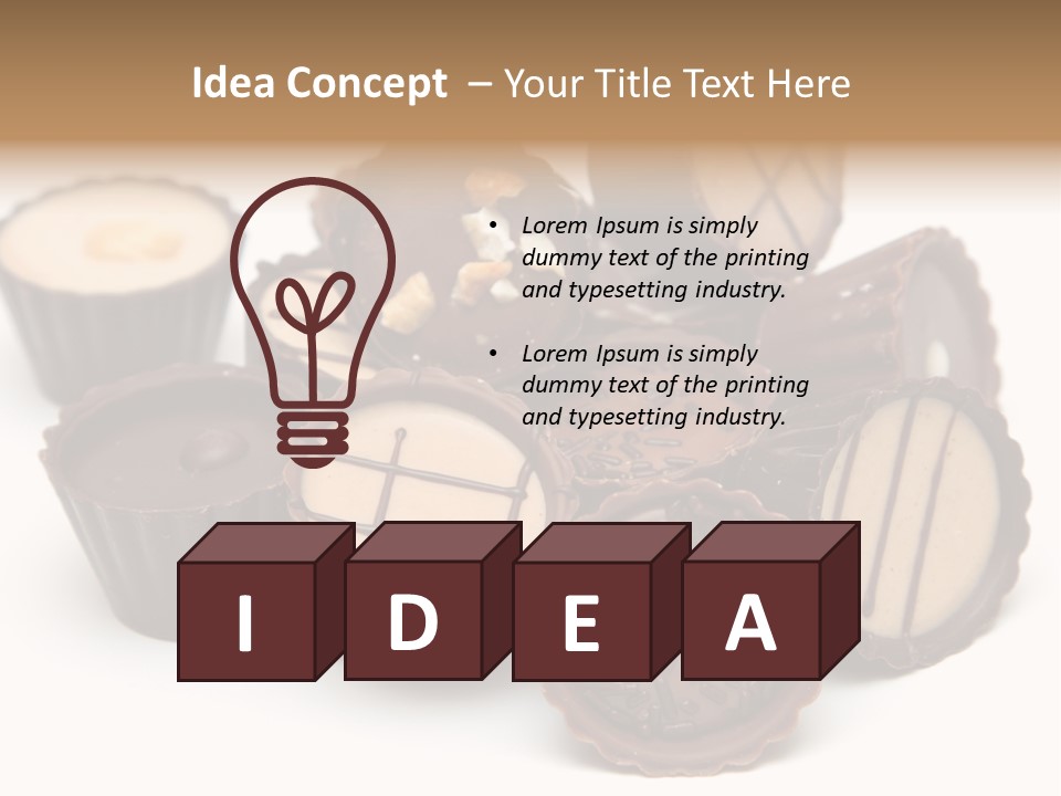 A Pile Of Chocolates Sitting On Top Of Each Other PowerPoint Template