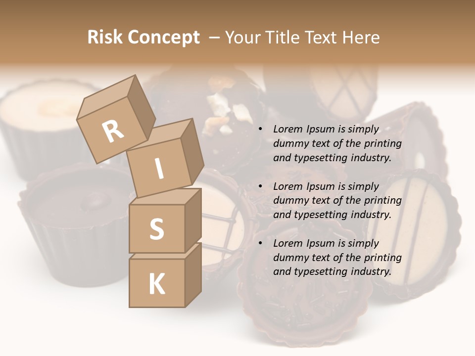 A Pile Of Chocolates Sitting On Top Of Each Other PowerPoint Template