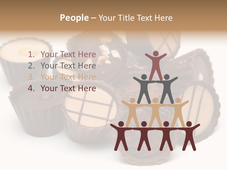 A Pile Of Chocolates Sitting On Top Of Each Other PowerPoint Template