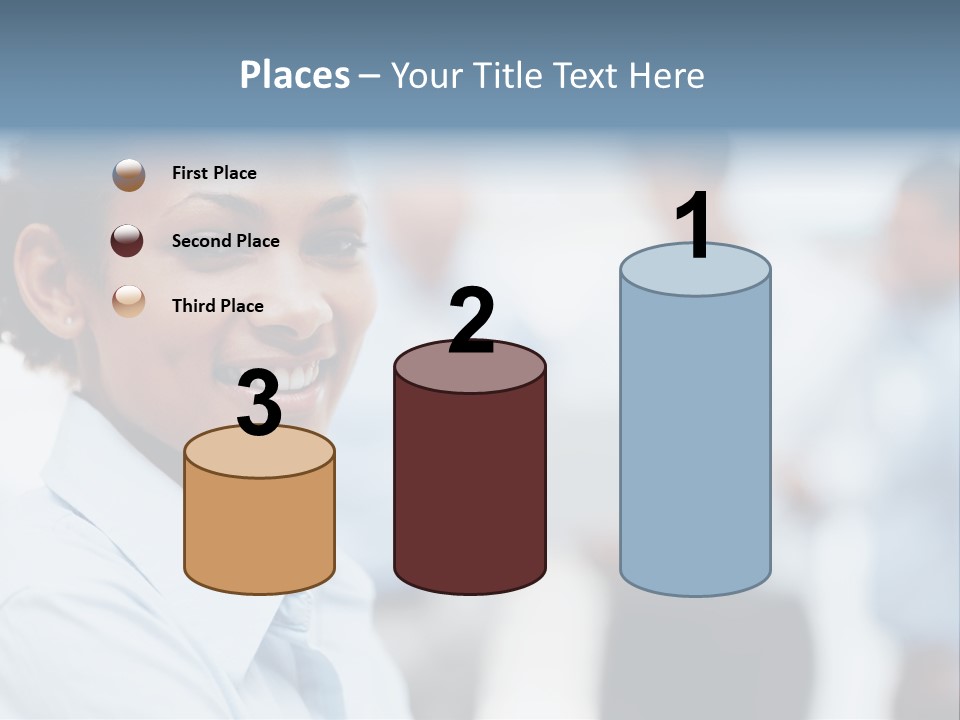 A Woman Smiling While Holding A Laptop Computer PowerPoint Template