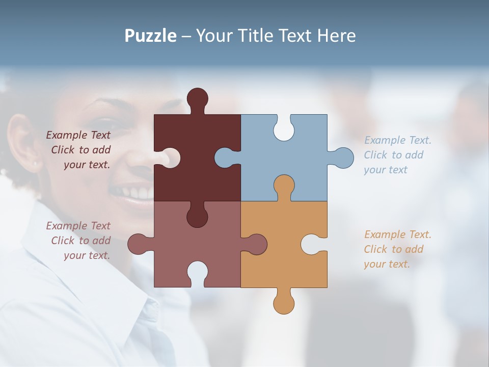 A Woman Smiling While Holding A Laptop Computer PowerPoint Template