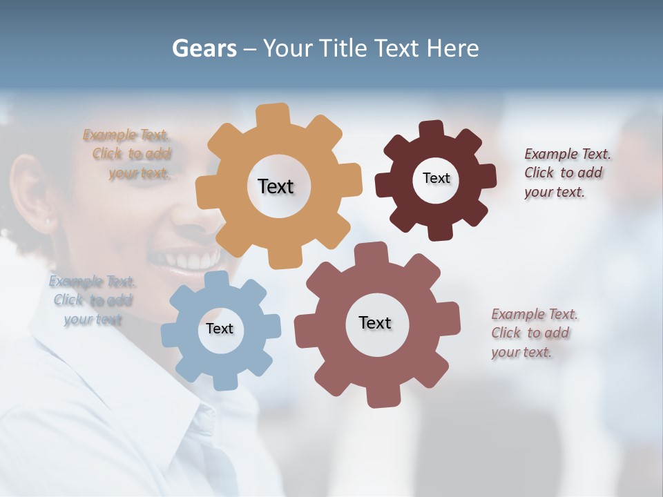 A Woman Smiling While Holding A Laptop Computer PowerPoint Template