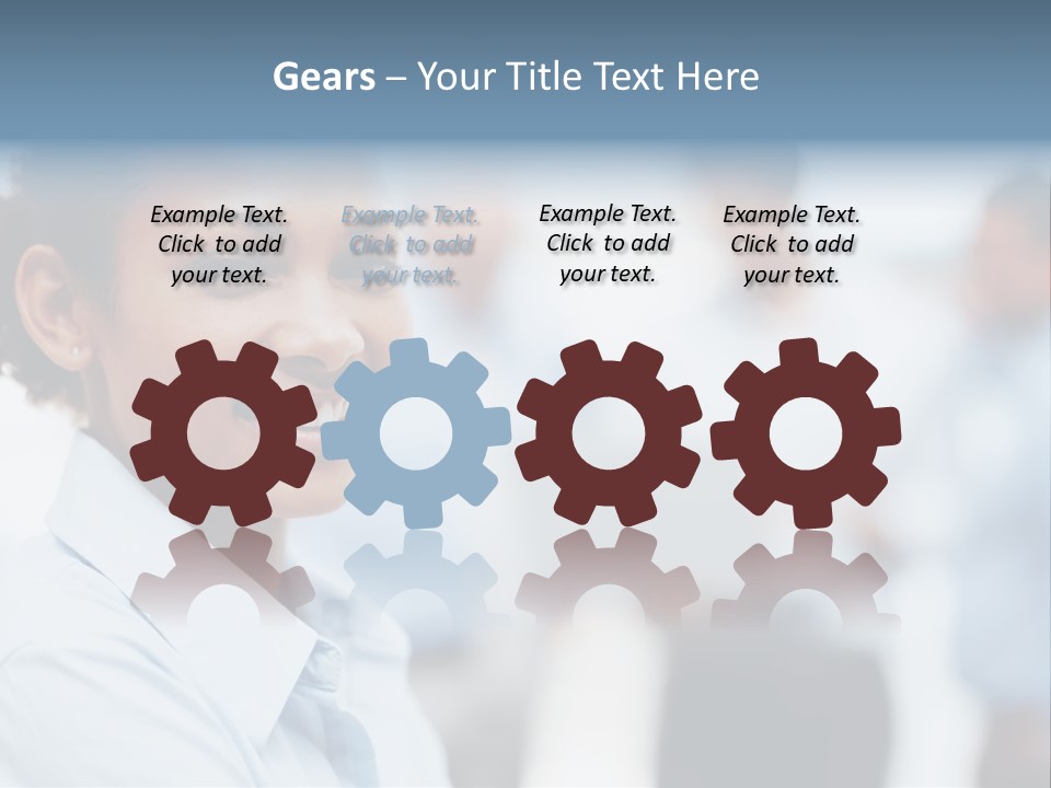 A Woman Smiling While Holding A Laptop Computer PowerPoint Template