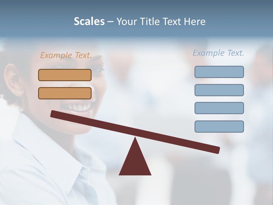 A Woman Smiling While Holding A Laptop Computer PowerPoint Template