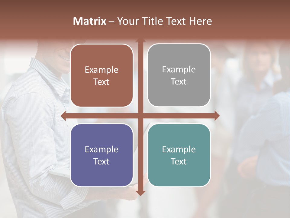 A Man Holding A Laptop In Front Of A Group Of People PowerPoint Template