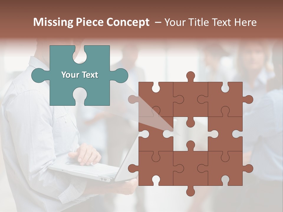 A Man Holding A Laptop In Front Of A Group Of People PowerPoint Template