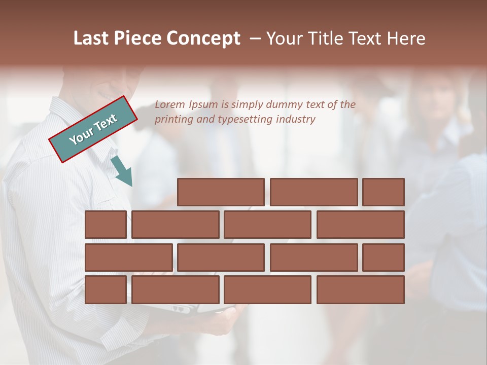 A Man Holding A Laptop In Front Of A Group Of People PowerPoint Template