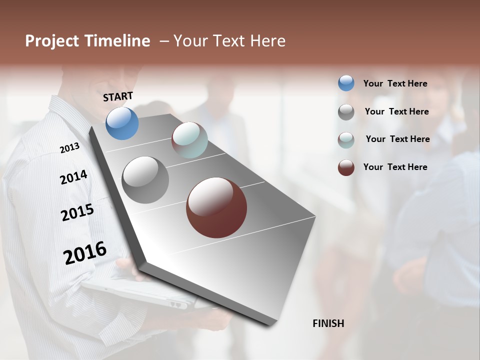 A Man Holding A Laptop In Front Of A Group Of People PowerPoint Template