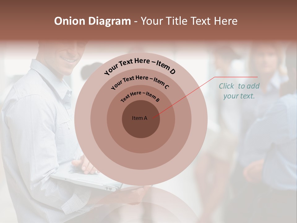 A Man Holding A Laptop In Front Of A Group Of People PowerPoint Template