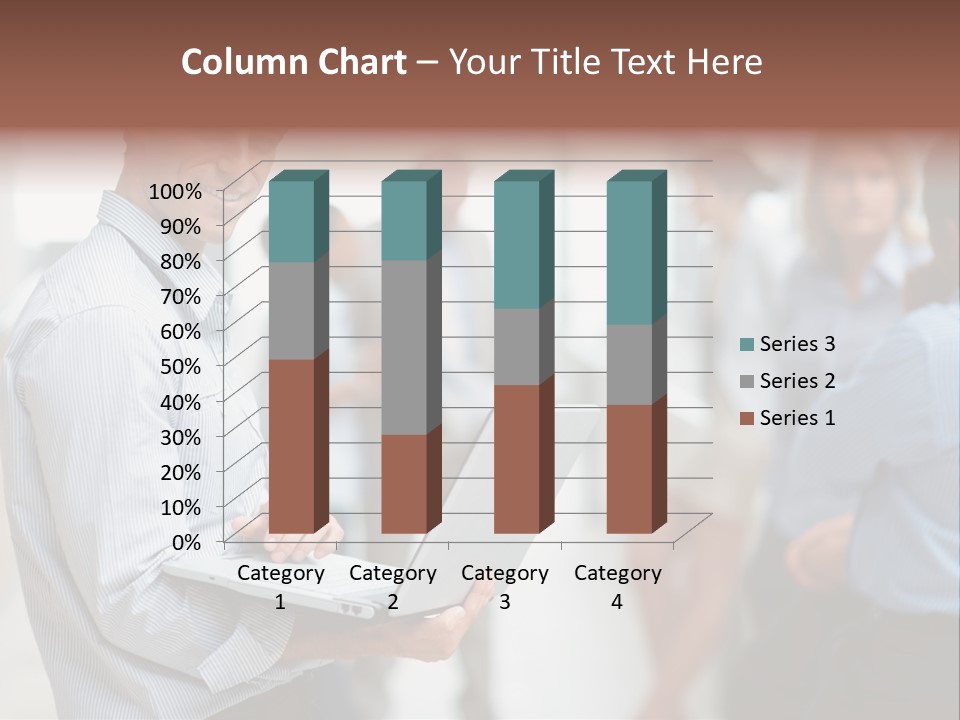 A Man Holding A Laptop In Front Of A Group Of People PowerPoint Template