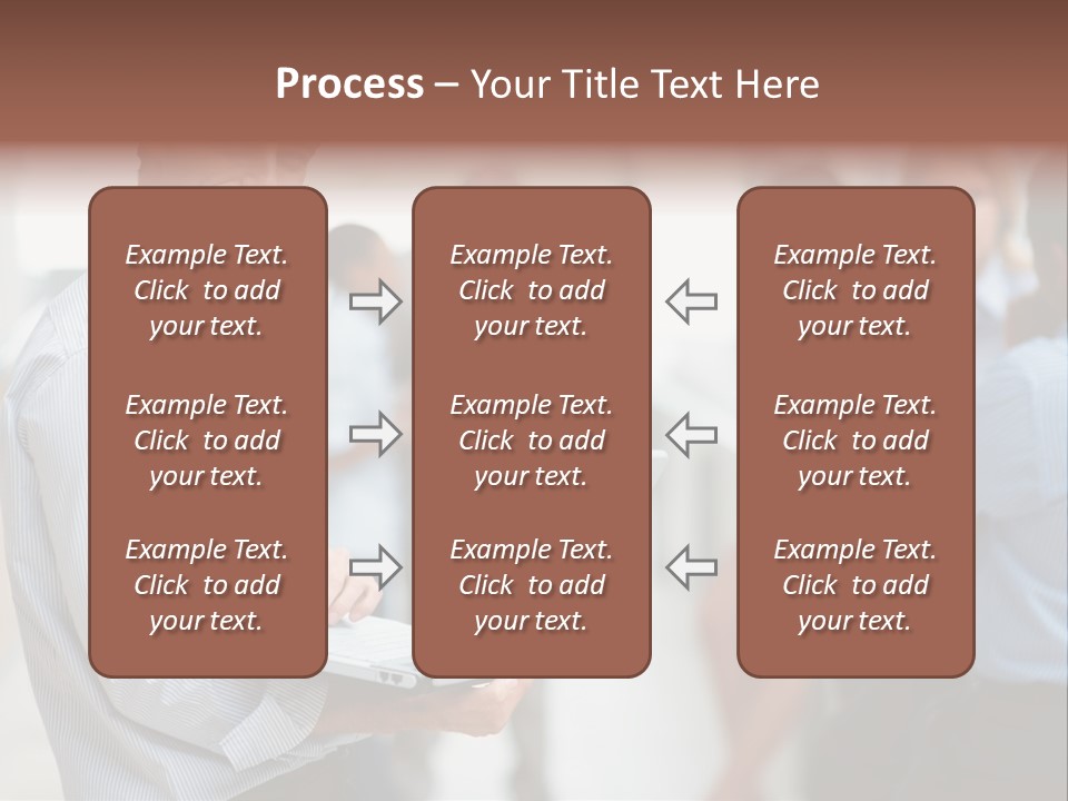 A Man Holding A Laptop In Front Of A Group Of People PowerPoint Template