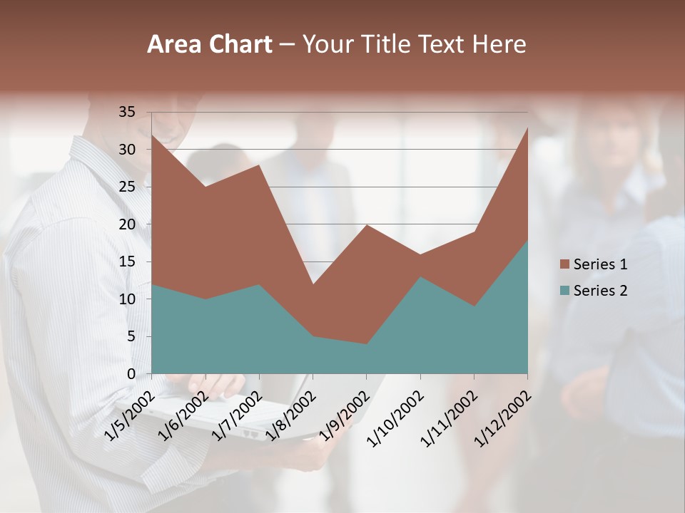 A Man Holding A Laptop In Front Of A Group Of People PowerPoint Template