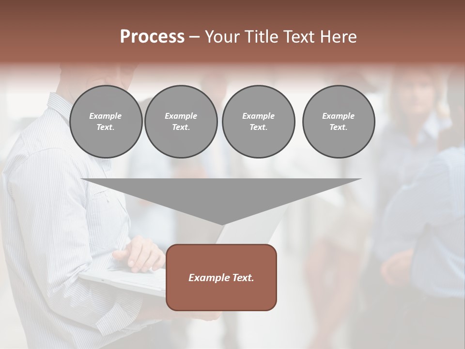 A Man Holding A Laptop In Front Of A Group Of People PowerPoint Template