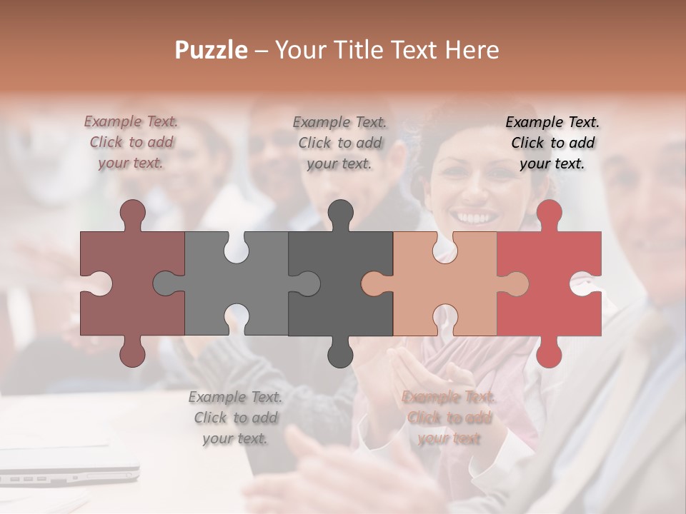 Floral Blue People PowerPoint Template