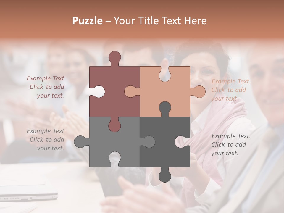 Floral Blue People PowerPoint Template