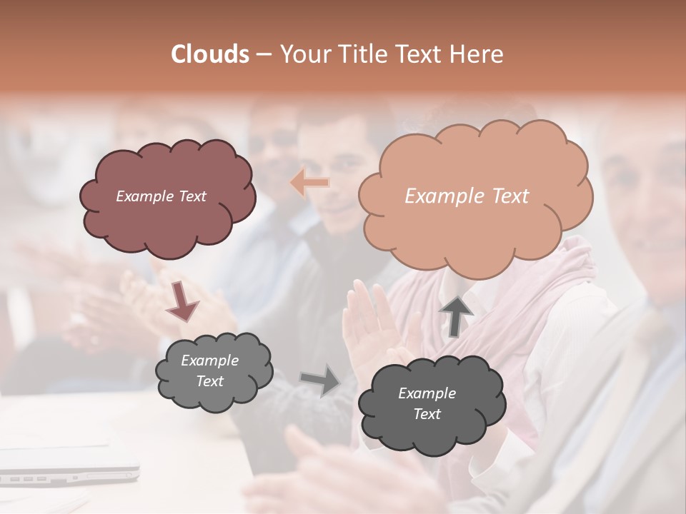 Floral Blue People PowerPoint Template