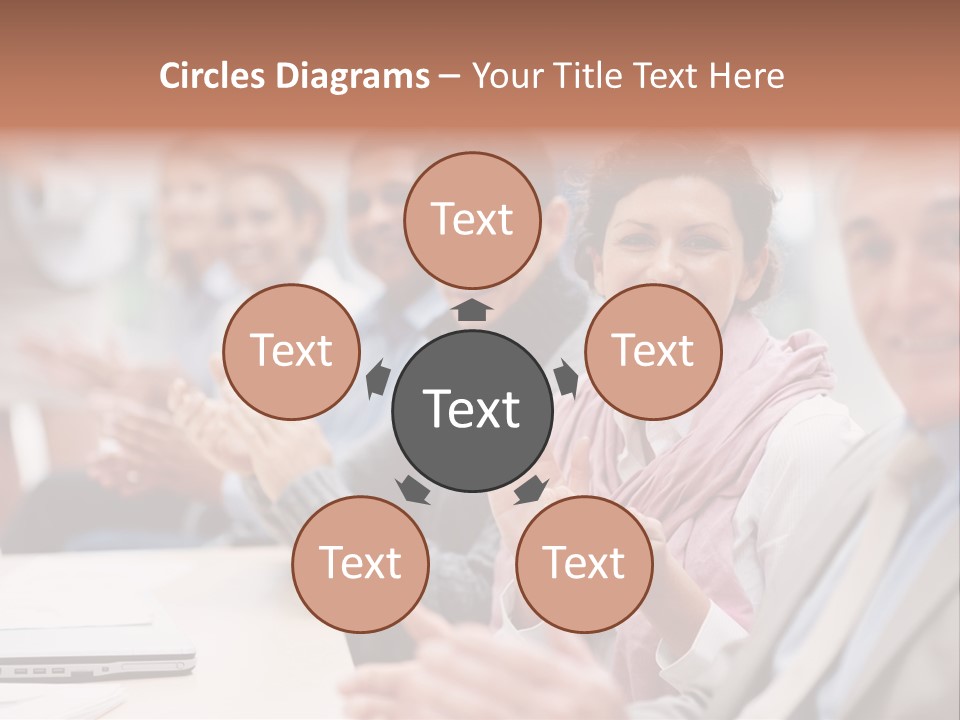 Floral Blue People PowerPoint Template