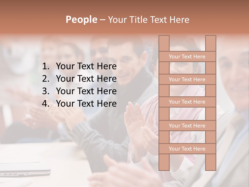 Floral Blue People PowerPoint Template