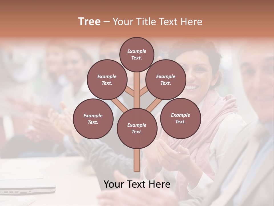 Floral Blue People PowerPoint Template