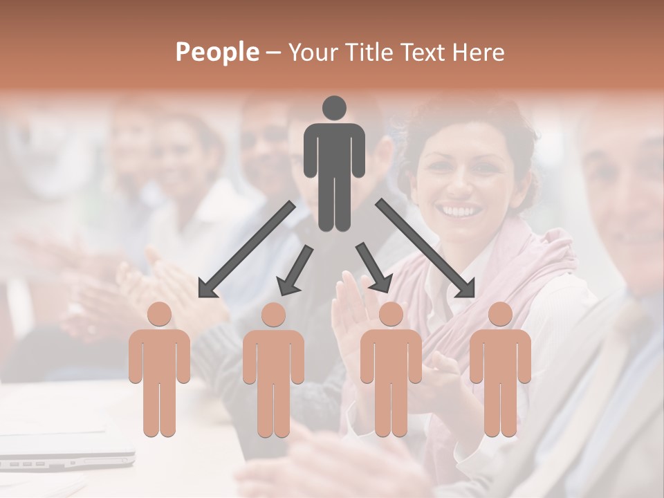 Floral Blue People PowerPoint Template