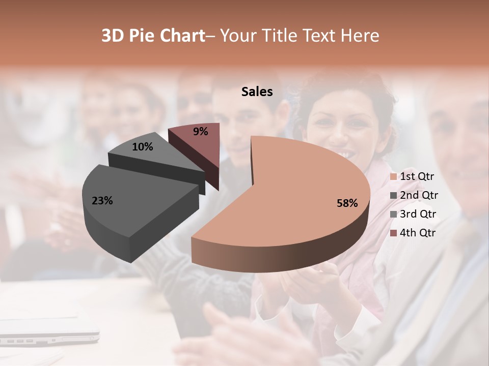 Floral Blue People PowerPoint Template