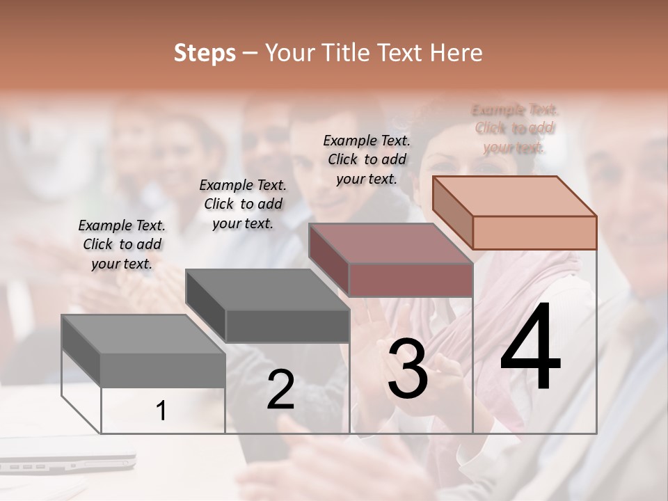 Floral Blue People PowerPoint Template