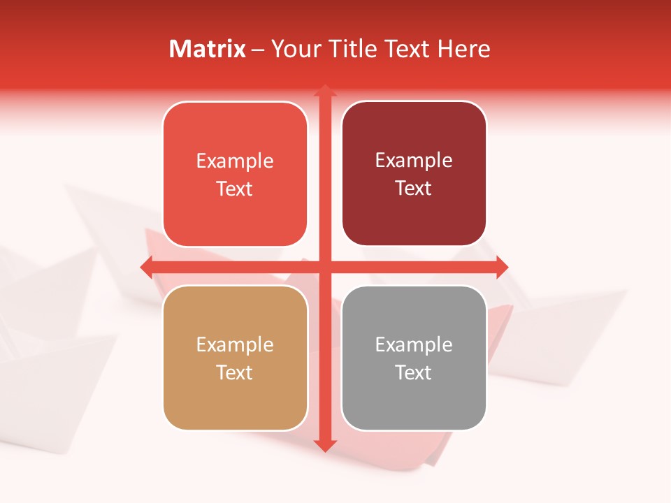 A Red Origami Boat On A White Background PowerPoint Template