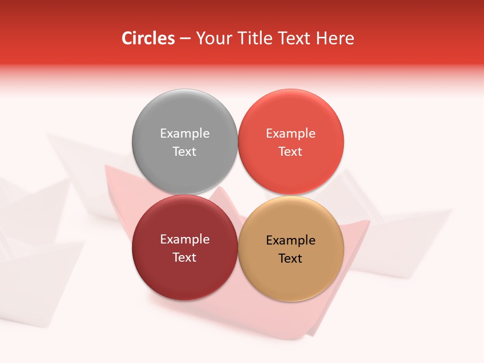 A Red Origami Boat On A White Background PowerPoint Template