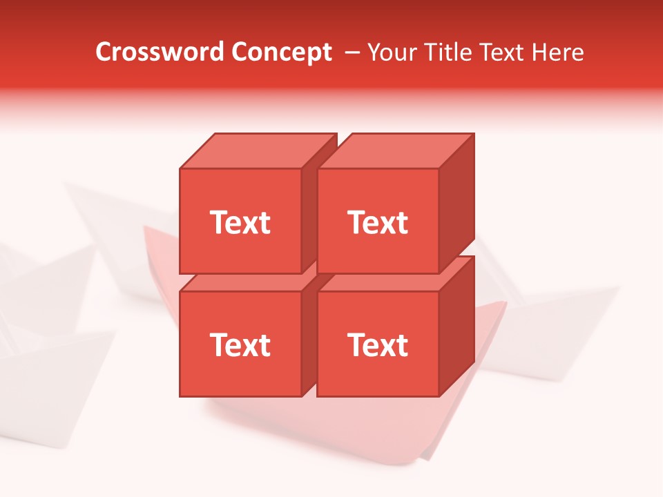 A Red Origami Boat On A White Background PowerPoint Template