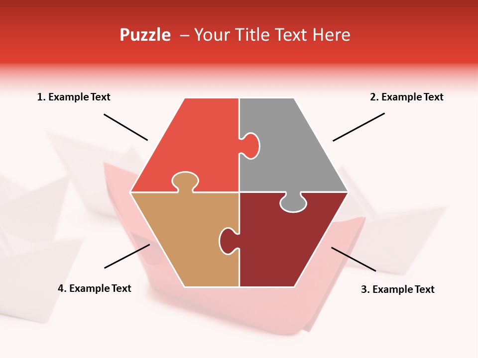 A Red Origami Boat On A White Background PowerPoint Template