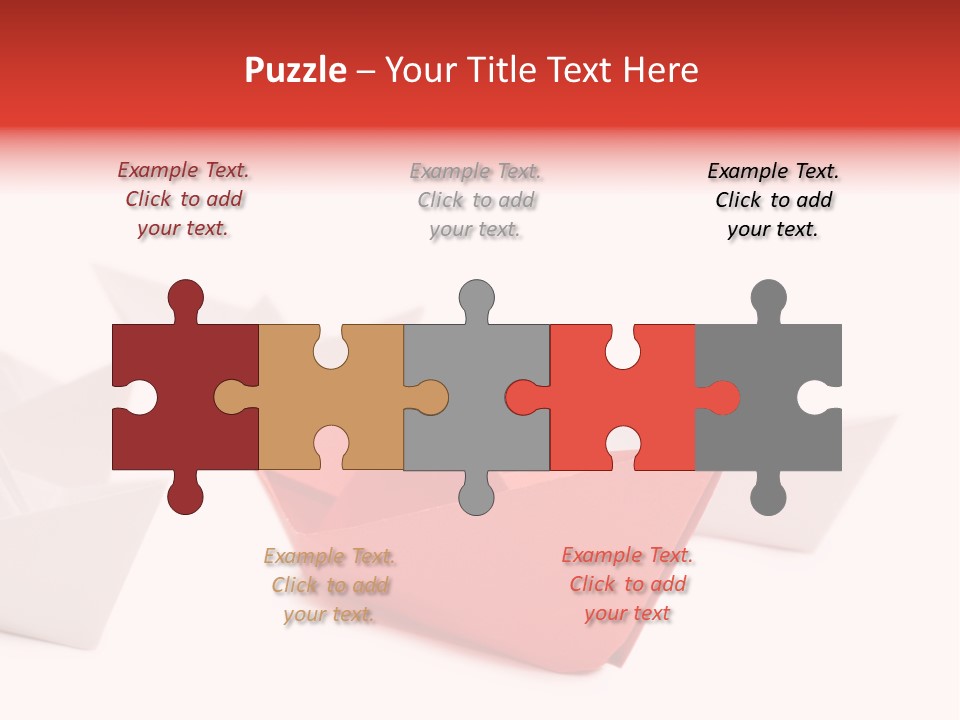 A Red Origami Boat On A White Background PowerPoint Template