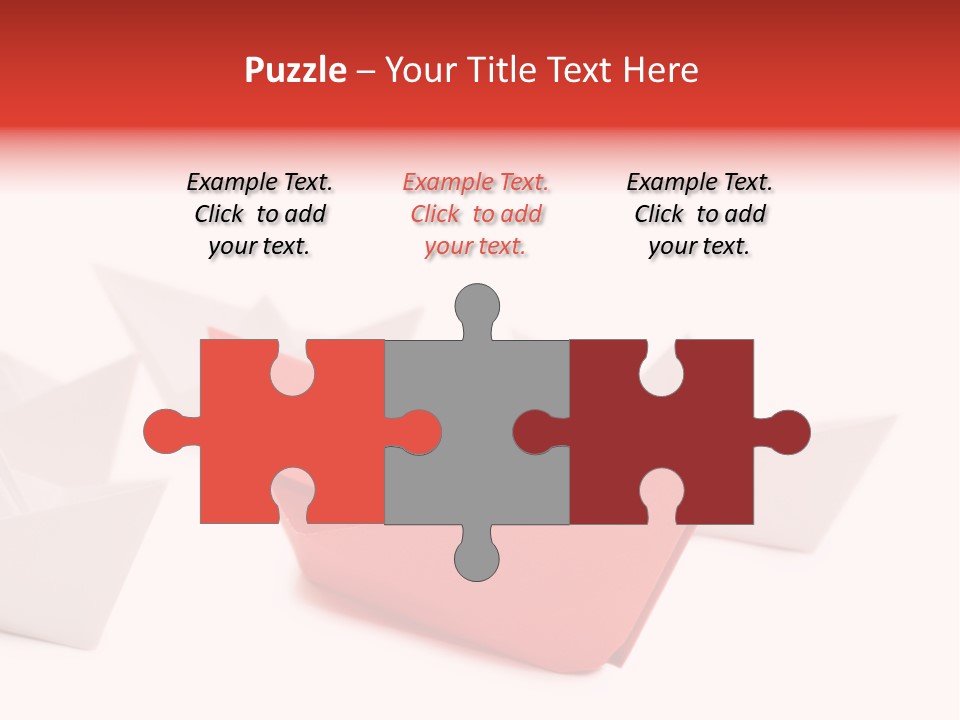 A Red Origami Boat On A White Background PowerPoint Template