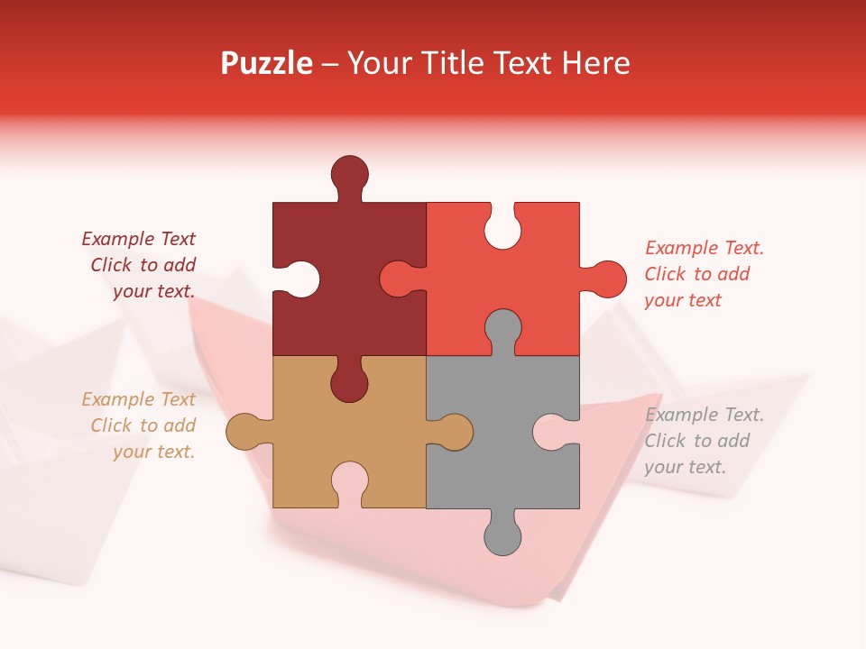 A Red Origami Boat On A White Background PowerPoint Template