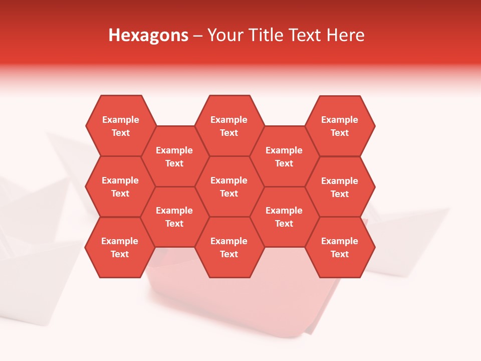 A Red Origami Boat On A White Background PowerPoint Template