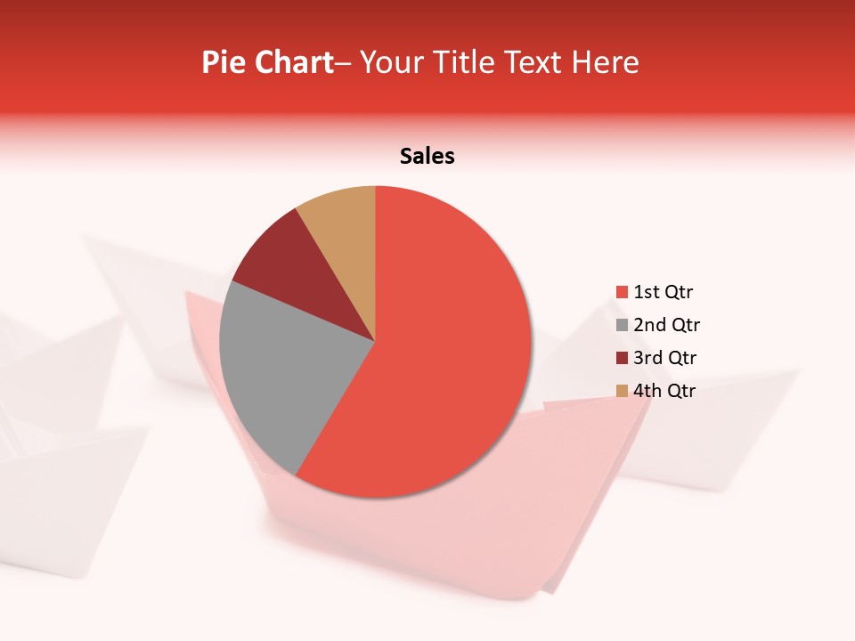 A Red Origami Boat On A White Background PowerPoint Template