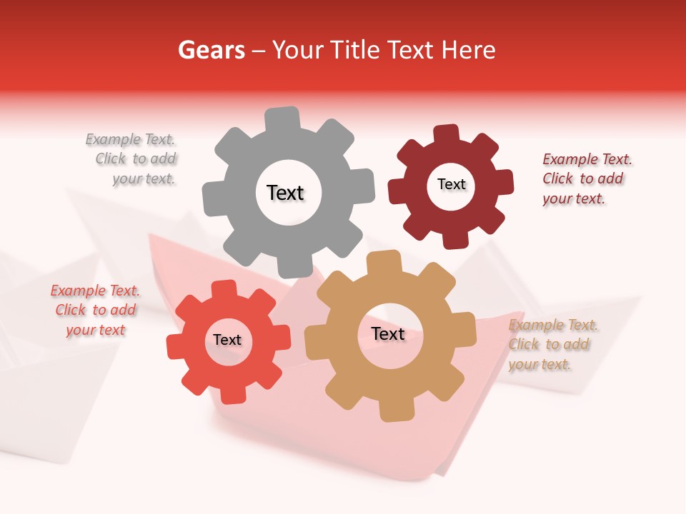 A Red Origami Boat On A White Background PowerPoint Template